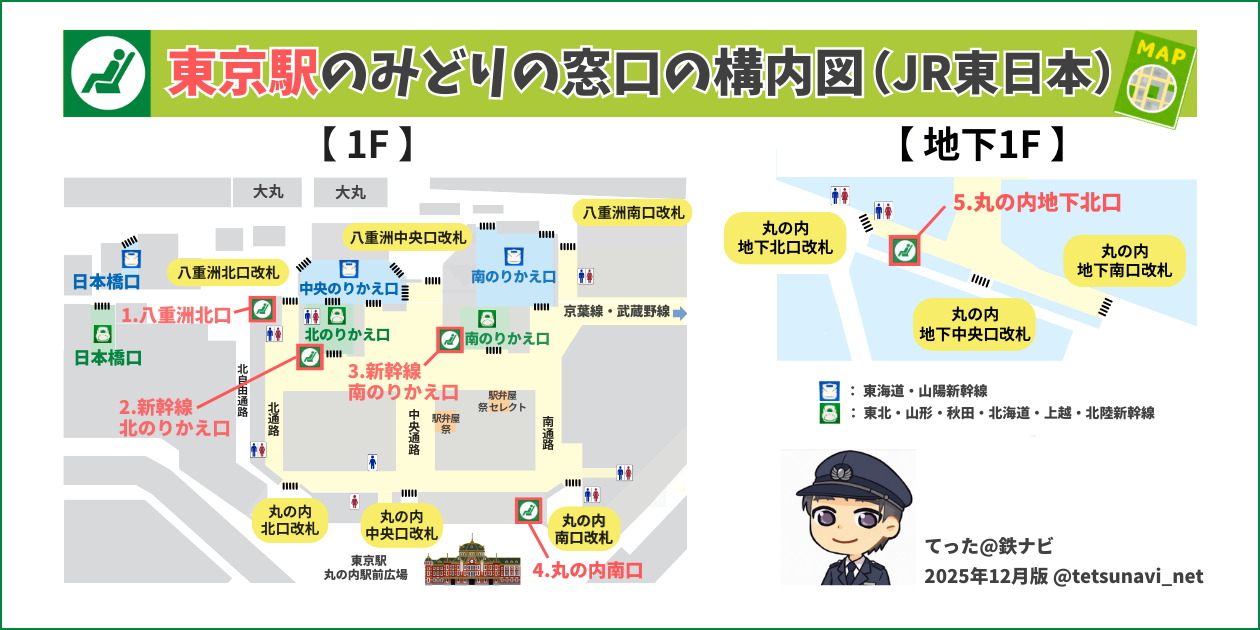 東京駅のみどりの窓口はどこ？行き方は？構内図・営業時間・混雑状況・電話番号も解説