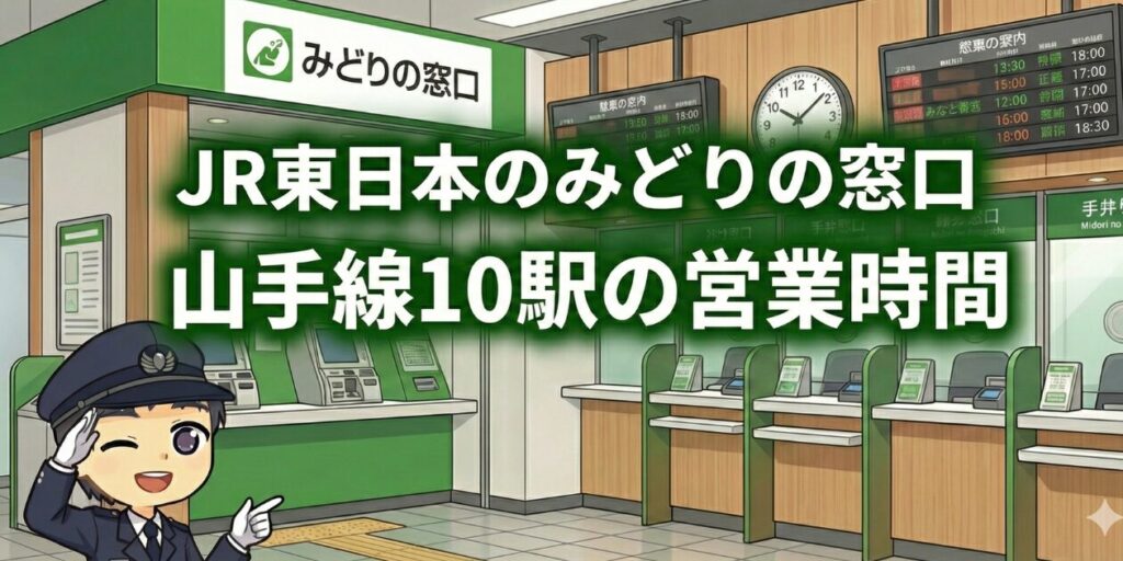 山手線10駅のみどりの窓口の営業時間・行き方