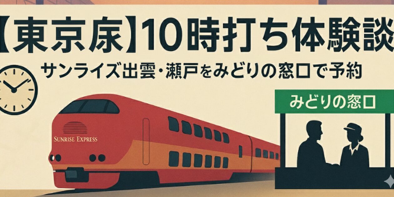 【東京駅】10時打ち体験談｜サンライズ出雲・瀬戸をみどりの窓口で予約