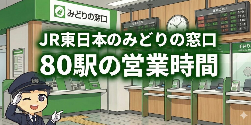 JR東日本のみどりの窓口（東京都・神奈川県・千葉県・埼玉県）