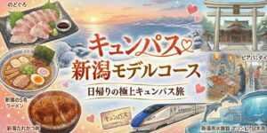 「日帰りのキュンパス極上旅」シリーズの新潟モデルコース編。元鉄道員が穴場の指定席を取る裏ワザも伝授。