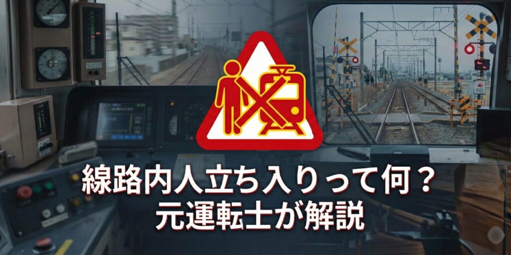 線路内人立ち入りとは、「線路内に人がいる状態」を意味する鉄道用語です。元電車運転士が具体的な事例や罰則・賠償・対応方法を解説。