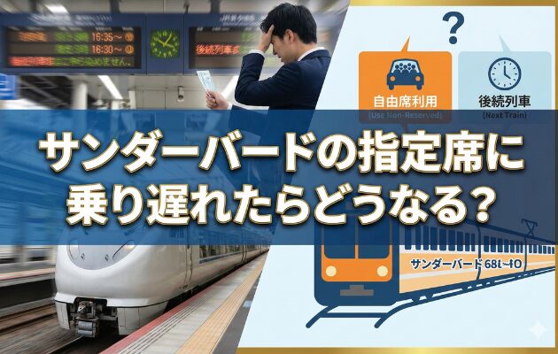 サンダーバードの指定席に乗り遅れたらどうなる?