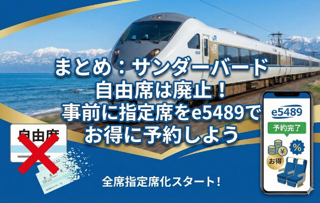 特急サンダーバードの自由席は廃止されました!元駅員がお得な指定席の予約方法や、乗り遅れた時の対処法を徹底解説します。