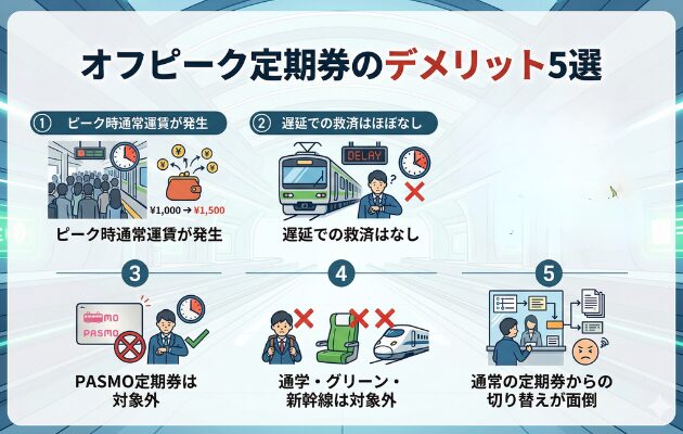 オフピーク定期券の5つのデメリット