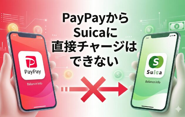 PayPayからSuicaに直接チャージはできない