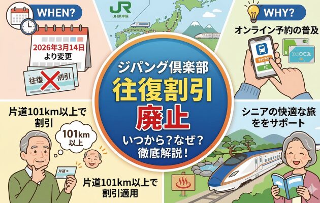 まとめ:ジパング倶楽部の往復割引がいつから・なぜ廃止されたか?解説!