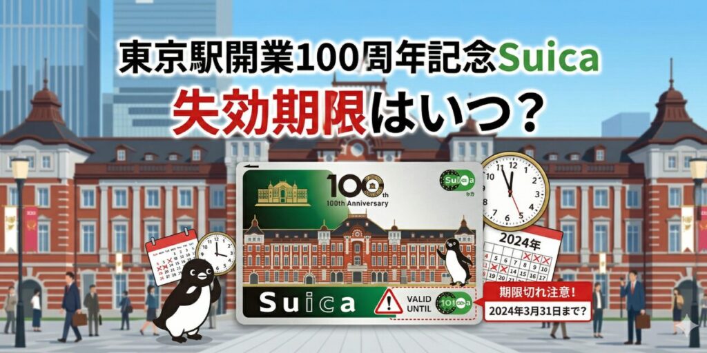 東京駅100周年記念Suicaの失効期限と防ぐ方法を元駅員が解説。2026年3月末が有効期限なのでご注意ください。