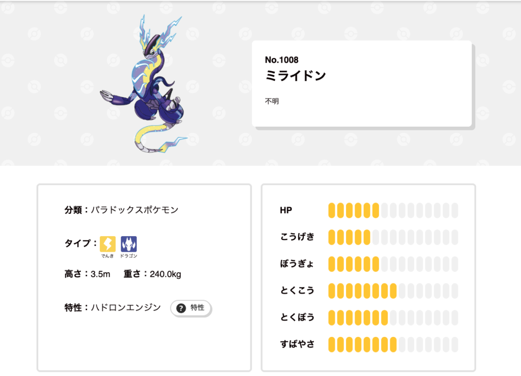ポケモンずかん「ミライドン」