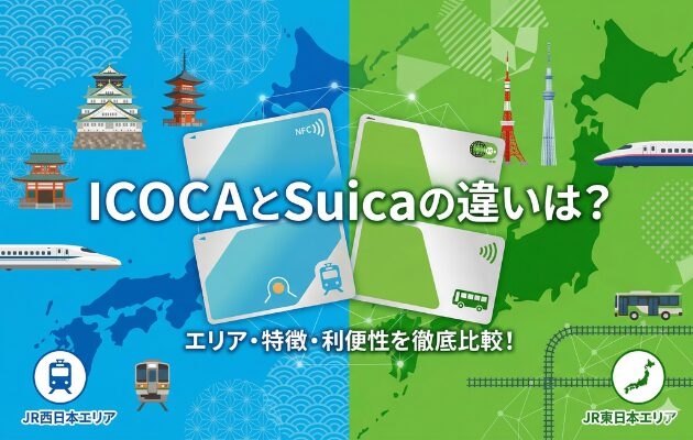 ICOCAとSuicaの違いは？基本情報を比較