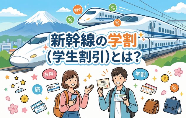 新幹線の学割証を持つカップルのイラスト