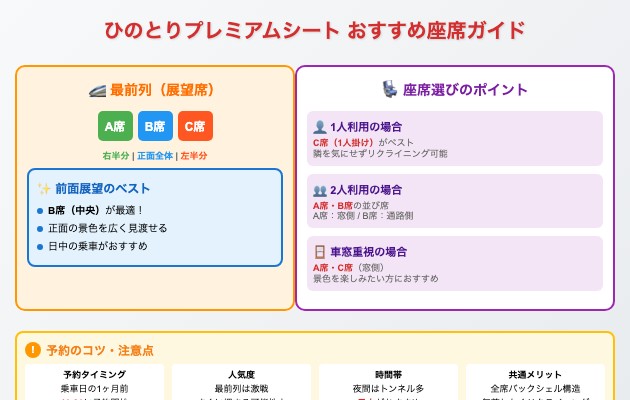 ひのとりプレミアムシートのおすすめ座席はどこ?の図解