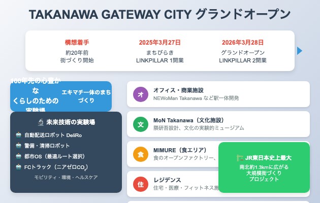 2026年3月にグランドオープン「TAKANAWA GATEWAY CITY」の図解