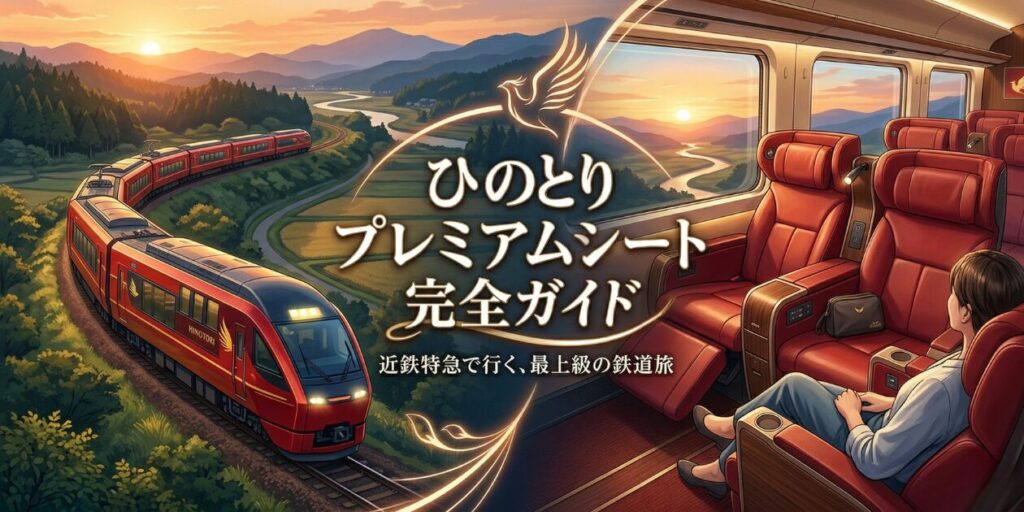 【ひのとりプレミアムシート完全ガイド】料金・おすすめ席・予約方法を元鉄道員が解説の記事のアイキャッチ画像