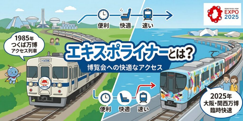 大阪・関西万博2025で運行したJRエキスポライナーのイラスト
