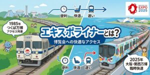 大阪・関西万博2025で運行したJRエキスポライナーのイラスト
