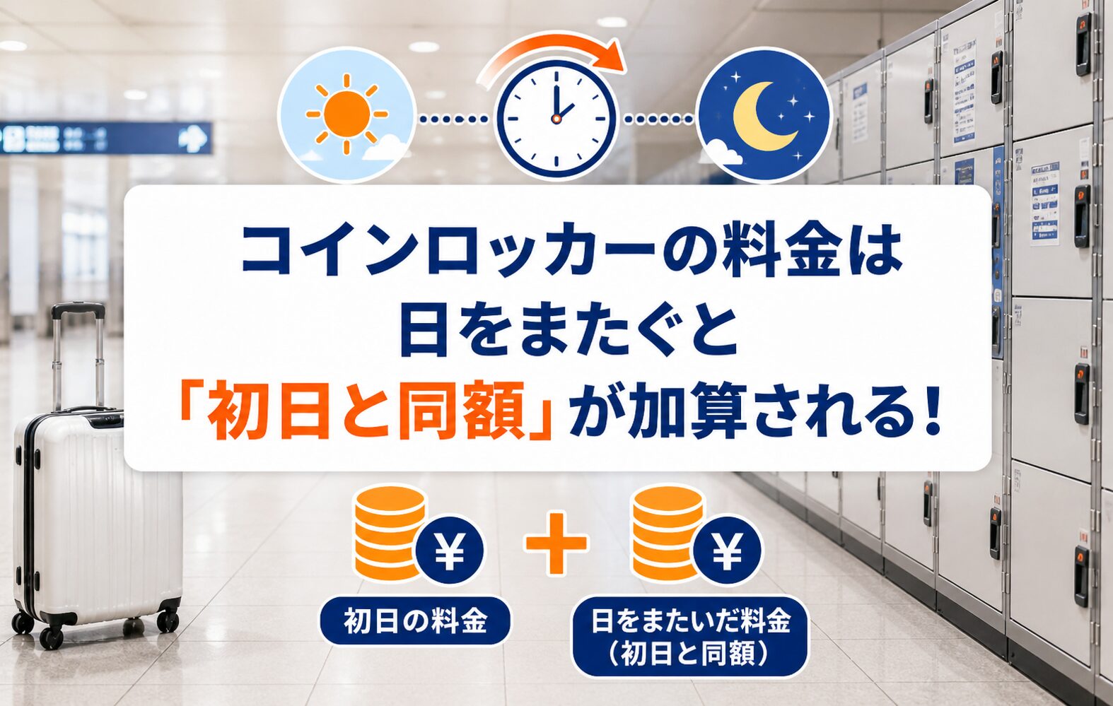 まとめ：コインロッカーの料金は日をまたぐと「初日と同額」が加算される！