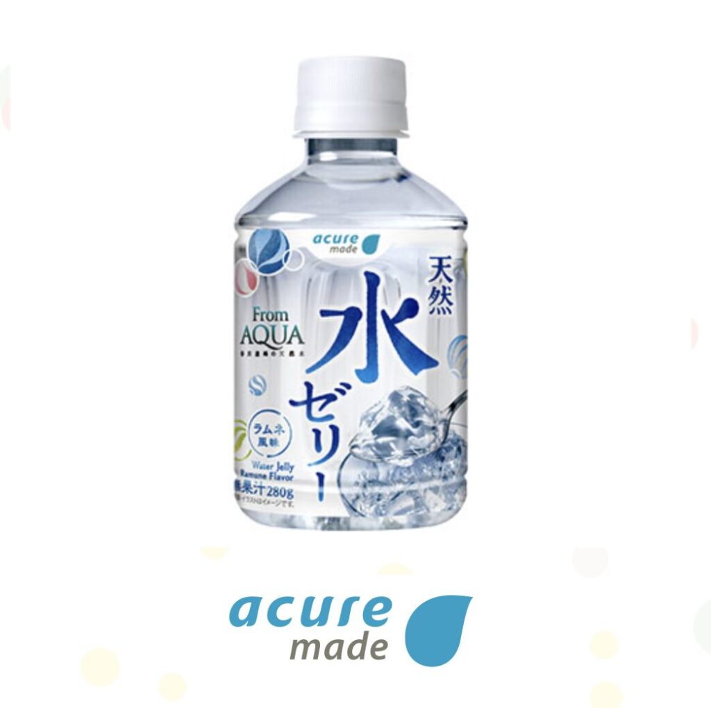 JR東日本の駅構内のacure（アキュア）自販機で見かける「From AQUA 天然水ゼリー」