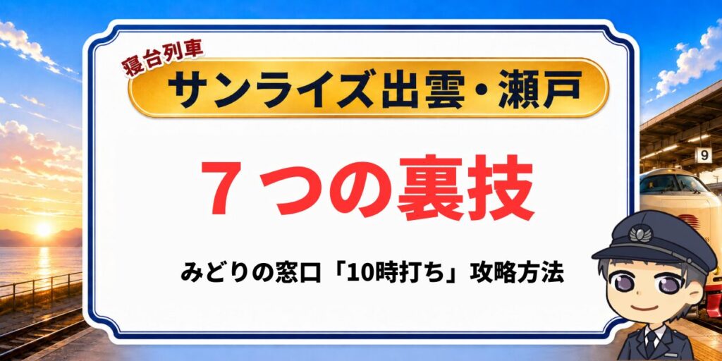 サンライズ出雲・瀬戸の予約が取れない問題を解決する10時打ちの7つの裏技