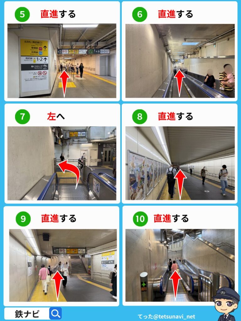 ポケモンスタンプラリー2026のJR武蔵小杉駅 13番線横須賀線ホームから「北改札(南武線口)」までの行き方の図解②
