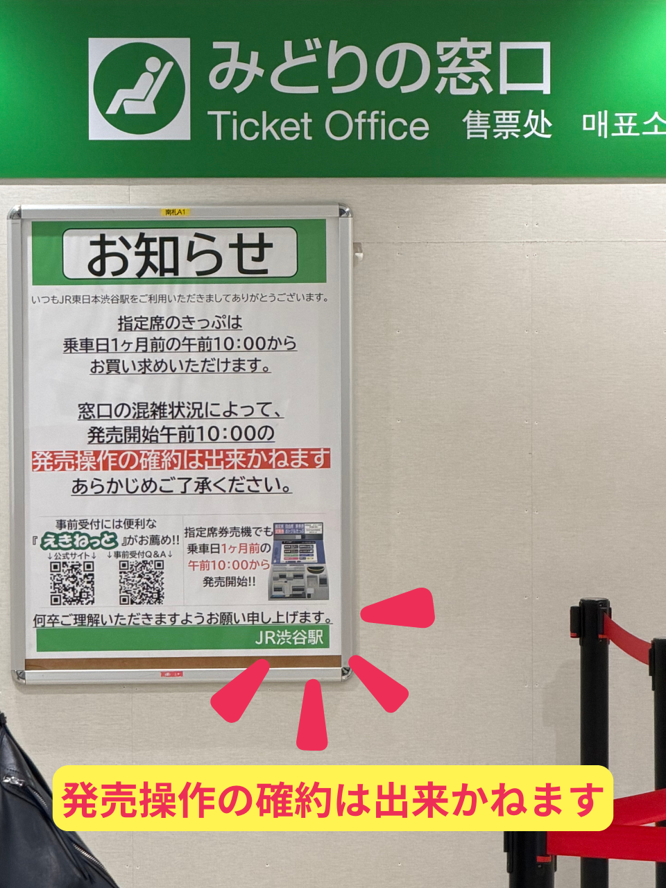 サンライズ出雲・瀬戸の予約におすすめのみどりの窓口10時打ちに関する渋谷駅のポスター